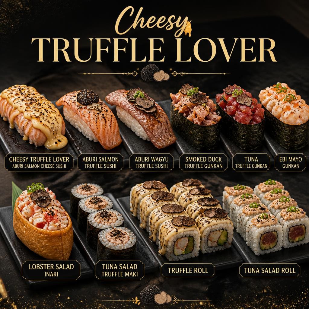 Cheesy Truffle Lover Sushi Hiro menu sushi set premium